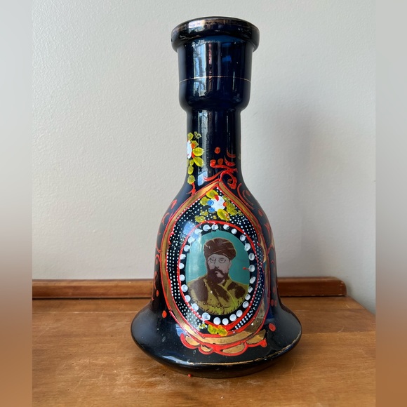 Vintage Hand-Painted Art Glass Caraffe